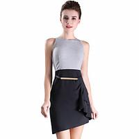 zosol womens going out party sexy cute a line dresspatchwork v neck ab ...