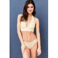 zoe cotton lace thong yellow