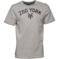 zoo york mens arched logo t shirt athletic grey marl