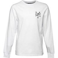 zoo york mens cross bones back print long sleeve t shirt white