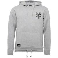 zoo york mens cross bones back print hoody anthracite grey marl