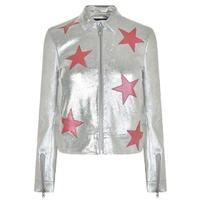 ZOE KARSSEN Cropped Star Leather Jacket