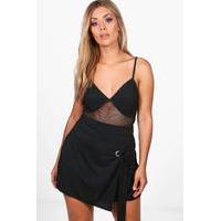 Zoe Eyelet Tie Detail Skort - black