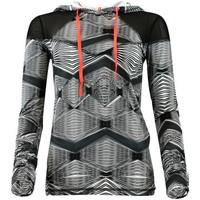 zobha black sweater jagger mesh womens tracksuit jacket in black