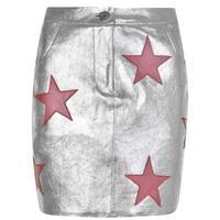 ZOE KARSSEN Leather Star Mini Skirt