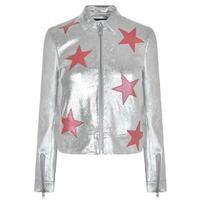 ZOE KARSSEN Cropped Star Leather Jacket