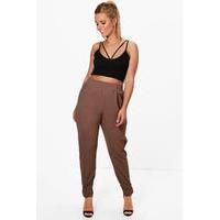 Zoe Formal Pleated Cuff Trouser - mocha