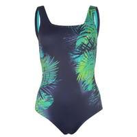 Zoggs Palm Square Back Swimming Costume Ladies