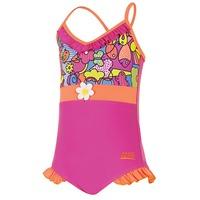 Zoggs Playtime Frill V Neck Girls Swimsuit - 5 Year