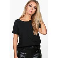 Zoe Chain Neck Tee - black