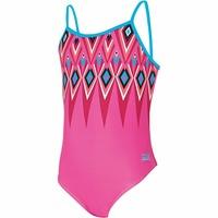 zoggs crazy retro cut out back girls swimsuit 30