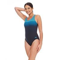 zoggs darwin actionback ladies swimsuit blackblue 34