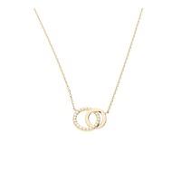 Zohara Cz Interlocking Circle Necklace In Rose Gold