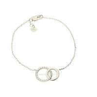 Zohara Cz Interlocking Circle Bracelet In Silver