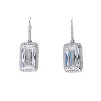 zohara radiant silver drop earrings finished with a border pav setting