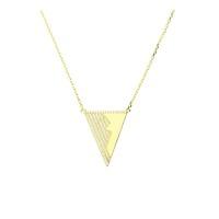 Zohara Cz Triangle Necklace In Yellow Gold