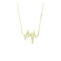 Zohara Heartbeat Necklace In Yellow Gold