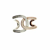 Zohara Interlocking Cuff Ring In Two Tone