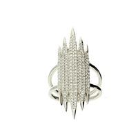 Zohara Thorn Needle Statement Ring In Silver
