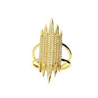 Zohara Thorn Needle Statement Ring In Yellow Gold