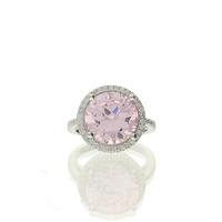 zohara cocktail ring with pink cubic zirconia stone setting