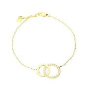 Zohara Cz Interlocking Circle Bracelet In Yellow Gold