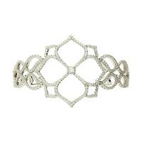 Zohara Art Deco Cuff Bangle In Silver