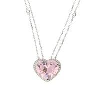 Zohara \'Passion\' Pink Heart Pendant Necklace