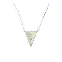 Zohara Cz Triangle Necklace In Silver