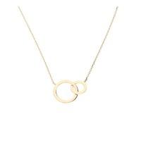 Zohara Interlocking Circles Necklace In Rose Gold