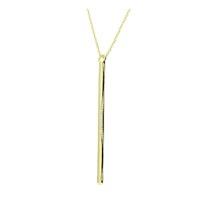 Zohara Bar Long Drop Necklace In Yellow Gold