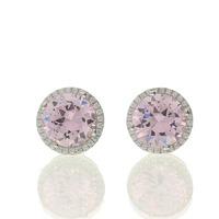 Zohara Stud Earrings with Pink Cubic Stones