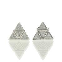 Zohara Alexandria Stud Earrings in Sterling Silver with Cubic Zirconia Detailing