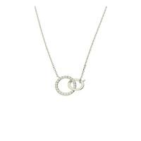 Zohara Cz Interlocking Circle Necklace In Silver