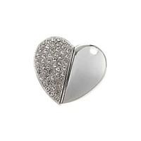 zp 8gb diamond heart pattern metal style usb flash drive