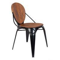 ZUIVER PAIR OF RETRO DINING CHAIRS in Solid Wood and Steel
