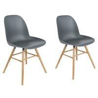 ZUIVER PAIR OF ALBERT KUIP RETRO MOULDED DINING CHAIRS in Dark Grey
