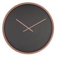zuiver large wall clock in black copper