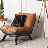 zuiver lazy accent chair in vintage brown