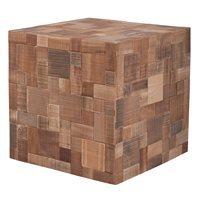 ZUIVER MOSAIC WOODEN CUBE TABLE in Recycled Teak & Acacia Wood