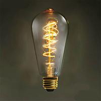 Zweihnder W408 E27 40W 500LM 3000-3500K ST64 Tungsten Core Warm Light Filament lamp(AC 220-240V)