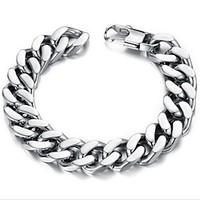 ZX Men\'s Fashion Contracted Titanium Steel Thick Chain Bracelet Jewelry Christmas Gifts