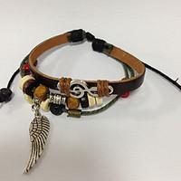 ZX Leather Bracelet Simply Multilayer Bracelet with Wing