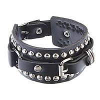 ZX The Influx Of People In Europe And America Rivet Punk Leather Bracelet Christmas Gifts