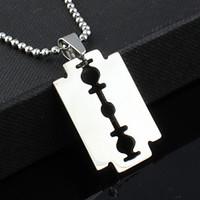 zx punk razor titanium steel mens necklace1 pc christmas gifts