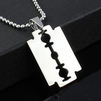 zx punk razor titanium steel mens necklace1 pc christmas gifts