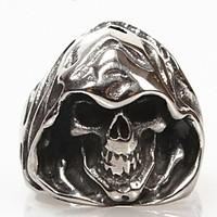 ZX Men\'s Wizard Skulls Titanium Steel Ring Christmas Gifts