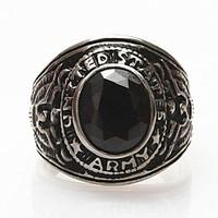ZX Men\'s Fashion Black Stones Titanium Steel Ring Christmas Gifts