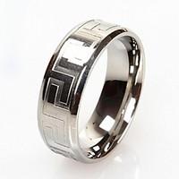 ZX Men\'s Fashion And Personality Great Wall Lines Titanium Steel Ring Christmas Gifts