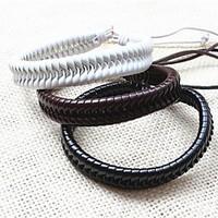ZX Casual Handmade Tibetan Men\'s Leather Bracelets (1pc, Black, White, Coffee) Christmas Gifts